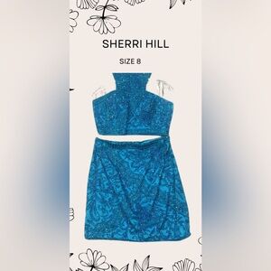 Sherri Hill Prom Dress - Blue beaded 2 Piece